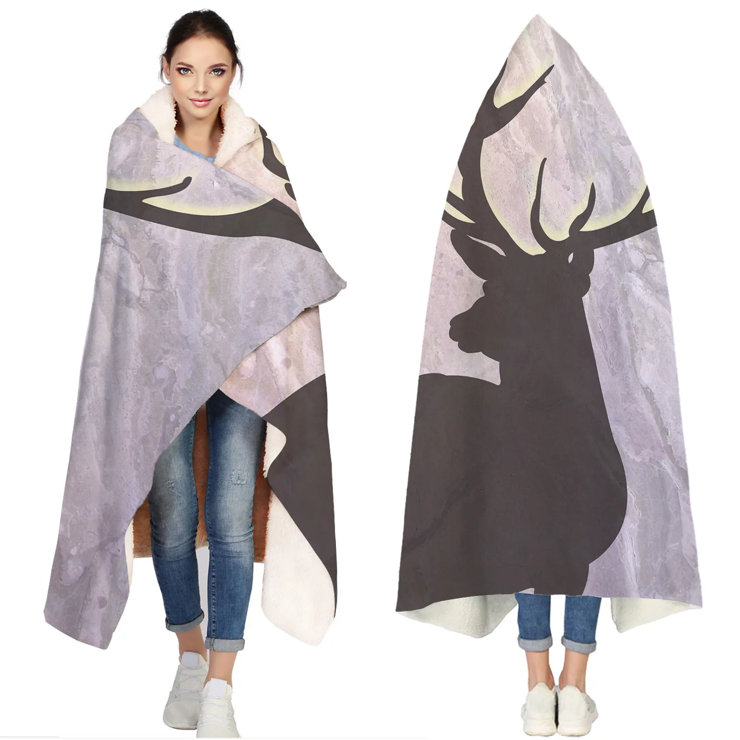 Christmas Marble Texture Elk Portable Wearable Fluffy Custom Hooded Blanket Fleece Hooded Throw WrapBed Blanket
Christmas Marble Texture Elk Portable Wearable Fluffy Custom Hooded Blanket Fleece Hooded Throw WrapBed Blanket