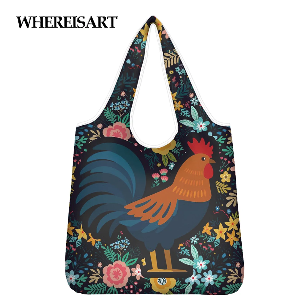 WHEREISART Reusable Folding Shopping Bags Floral Chickens Grocery Bag Large Size Eco Portable Shoulder Handbag Recycle Travel
WHEREISART Reusable Folding Shopping Bags Floral Chickens Grocery Bag Large Size Eco Portable Shoulder Handbag Recycle Travel