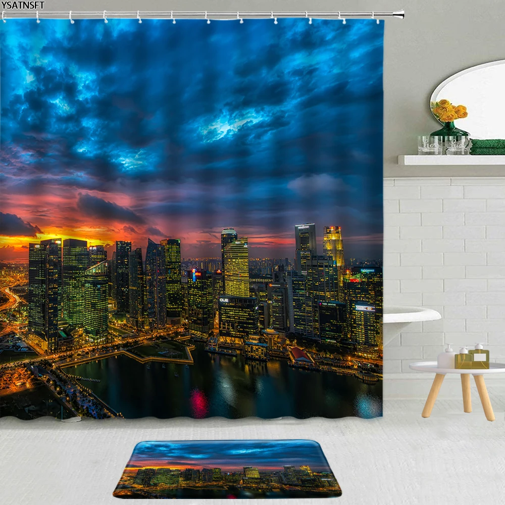 2Pcs City Architecture Scenery Shower Curtain Building Night View Fabric Non-Slip Bath Mat Bathroom Curtains Decor Set Washable
2Pcs City Architecture Scenery Shower Curtain Building Night View Fabric Non-Slip Bath Mat Bathroom Curtains Decor Set Washable