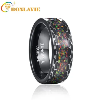 Black Edge Batch Flower Brushed Inlaid Opal Men's Tungsten Carbide Ring Black Carbon Bague Homme for Mariage Wedding Jewelry
Black Edge Batch Flower Brushed Inlaid Opal Men's Tungsten Carbide Ring Black Carbon Bague Homme for Mariage Wedding Jewelry