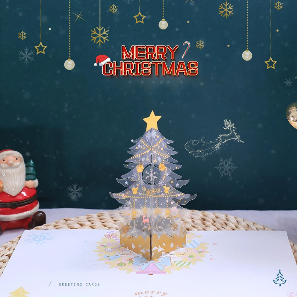 3D Pop-Up Christmas Tree Card Handmade Paper Greeting Sparkling Stars Decorative Merry Xmas Greeting Card Small Stocking Gift
3D Pop-Up Christmas Tree Card Handmade Paper Greeting Sparkling Stars Decorative Merry Xmas Greeting Card Small Stocking Gift