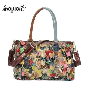 AEQUEEN Fashion Flower Handbag Womens Shoulder Crossbody Bag Patchwork Cow Leather Messenger Bag Striped Design Lady Totes
AEQUEEN Fashion Flower Handbag Womens Shoulder Crossbody Bag Patchwork Cow Leather Messenger Bag Striped Design Lady Totes