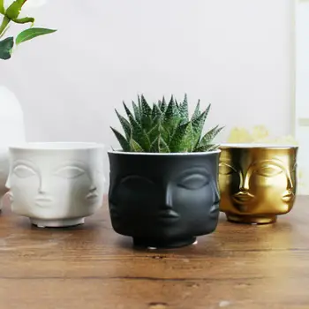 Creative Face Shape Designs Ceramic Vase Porcelain Flower Pot Home Decoration Accessories Planters Planting Tools
Creative Face Shape Designs Ceramic Vase Porcelain Flower Pot Home Decoration Accessories Planters Planting Tools