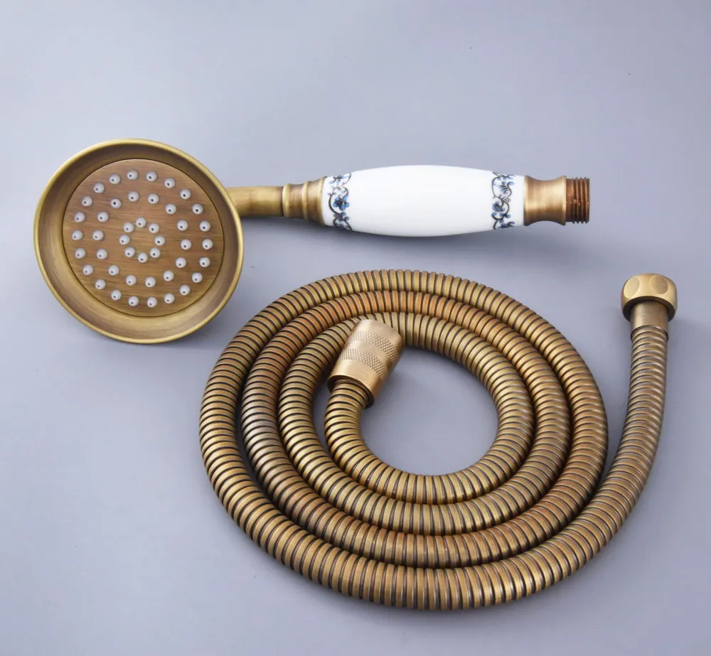 Antique Brass Bathroom Shower Hand Spray Ceramics Telephone Handheld Shower Head+1.5m Hose Lhh116
Antique Brass Bathroom Shower Hand Spray Ceramics Telephone Handheld Shower Head+1.5m Hose Lhh116