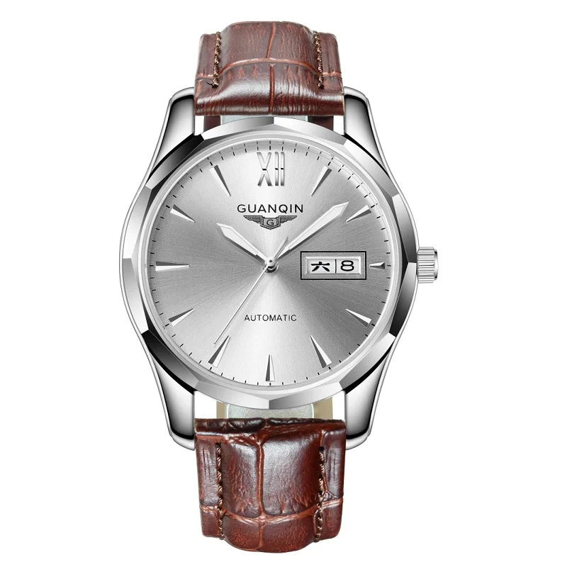 GUANQIN Automatic Mechanical Men Watch Tungsten Steel Luminous Watches Date Calendar Japanese Movement Watch with Leather Strap
GUANQIN Automatic Mechanical Men Watch Tungsten Steel Luminous Watches Date Calendar Japanese Movement Watch with Leather Strap