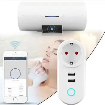 Wireless Remote WIFI Smart Home Socket EU Plug 2.1A Dual USB Ports 10A Work With Amazon Alexa Google Assistant IFTTT
Wireless Remote WIFI Smart Home Socket EU Plug 2.1A Dual USB Ports 10A Work With Amazon Alexa Google Assistant IFTTT