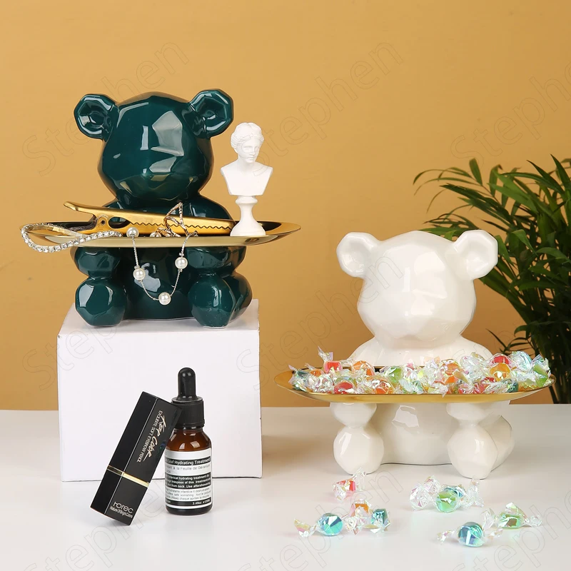 Зеленые геометрические керамические украшения в виде медведя, современные украшения в скандинавском стиле, косметика, золотые лотки, декоративные украшения для дома
Зеленые геометрические керамические украшения в виде медведя, современные украшения в скандинавском стиле, косметика, золотые лотки, декоративные украшения для дома