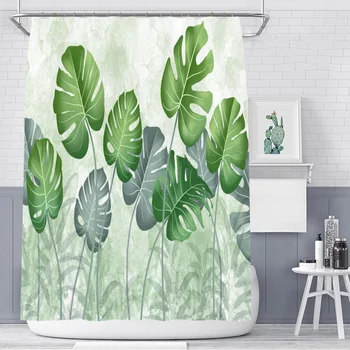 Nordic green leaf polyester printed bathroom shower curtain waterproof and mildew comes with 12 hooks 4 sizes optional
Nordic green leaf polyester printed bathroom shower curtain waterproof and mildew comes with 12 hooks 4 sizes optional