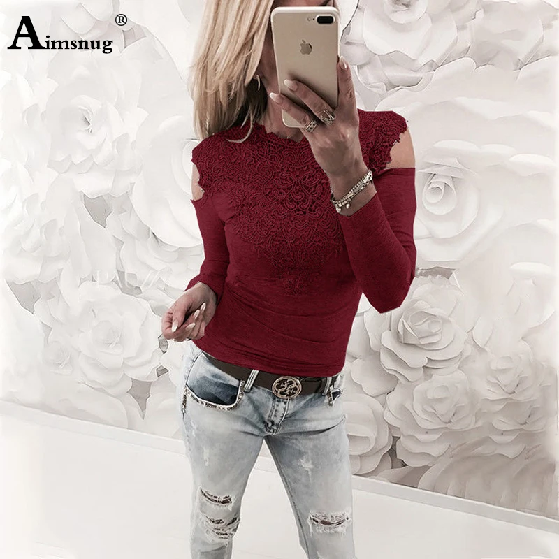 Aimsnug Women Splice Lace Embroidery T-Shirt Ladies OL Elegant Tops Long Sleeve 2020 New Summer Female O-Neck Leisure Tee Shirt
Aimsnug Women Splice Lace Embroidery T-Shirt Ladies OL Elegant Tops Long Sleeve 2020 New Summer Female O-Neck Leisure Tee Shirt