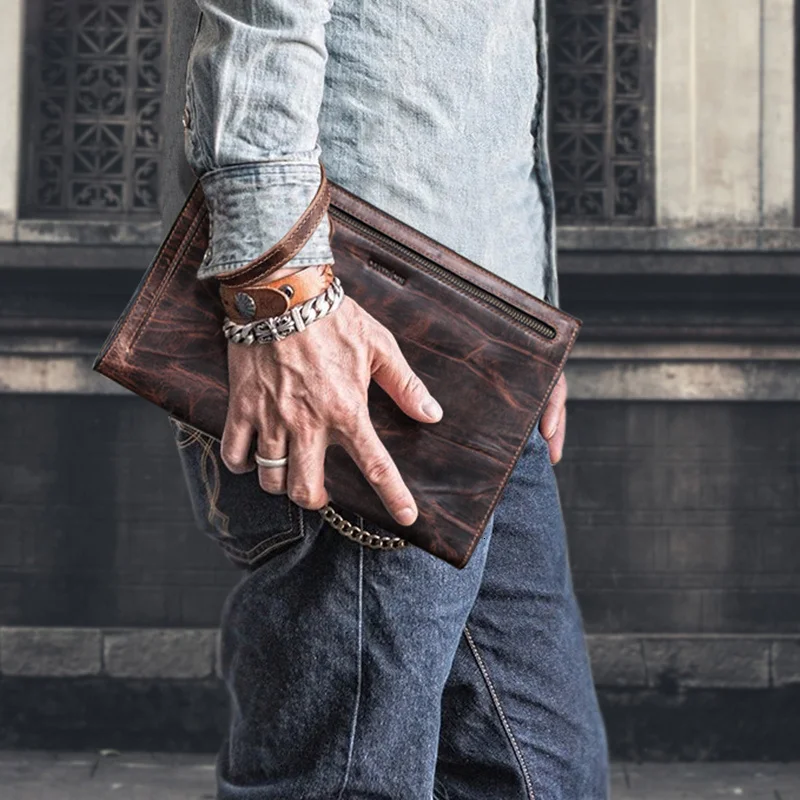 Contact's Crazy Horse Leather Men Clutch Bag Business Credit Card Wallet Coin Purse Vintage Envelope Handbags For 7.9in Ipad
Contact's Crazy Horse Leather Men Clutch Bag Business Credit Card Wallet Coin Purse Vintage Envelope Handbags For 7.9in Ipad