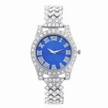 

Foreign Trade Hot Selling Quartz Watch Fashion Rhinestone Bracelet Women's Watch New Roma Characters Green Dial Watch for Women
