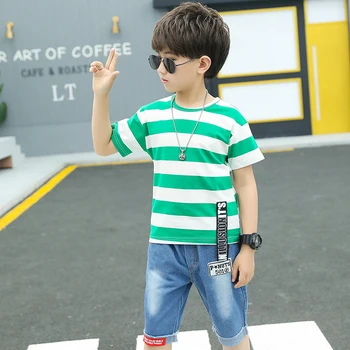 kids wear handsome striped short-sleeved T-shirt do old jeans boy summer clothes two-piece 2020 hot sale child quality clothing
kids wear handsome striped short-sleeved T-shirt do old jeans boy summer clothes two-piece 2020 hot sale child quality clothing