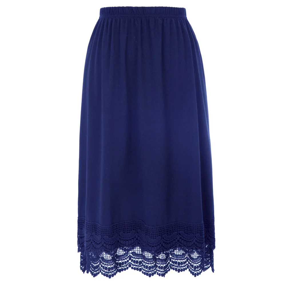 Grace Karin Women's Skirts Comfortable Elastic Waist Lace Trim Cotton Skirt Extender Summer Elegant Knee Length Lady Petticoat Grace Karin Women's Skirts Comfortable Elastic Waist Lace Trim Cotton Skirt Extender Summer Elegant Knee Length Lady Petticoat