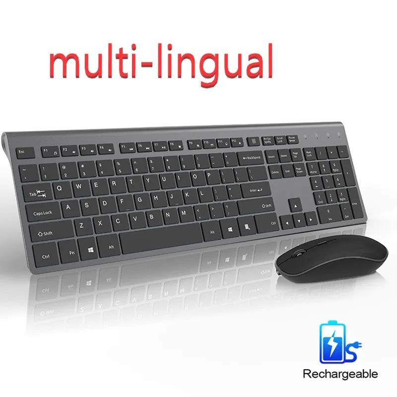 2.4G rechargeable wireless mouse keyboard France/German/English/Spanish layout High precision silent mouse For games office
2.4G rechargeable wireless mouse keyboard France/German/English/Spanish layout High precision silent mouse For games office