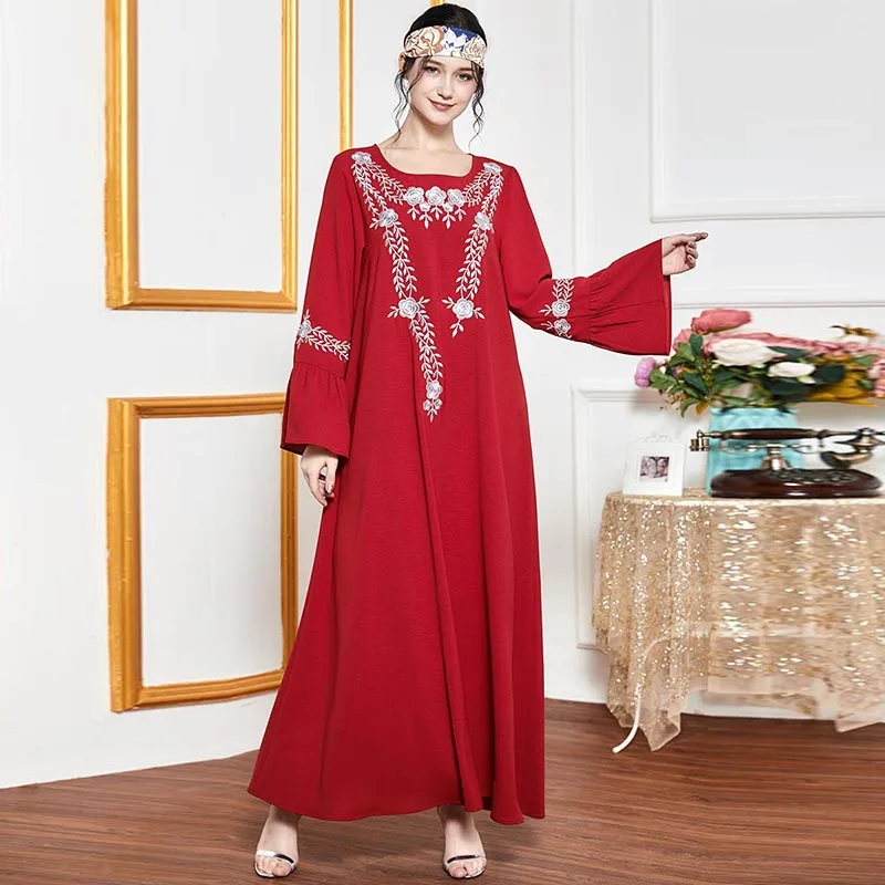 Spring and Autumn Bohemian Women's Trumpet Long Sleeve Red Embroidery Banquet Noble Casual Dress Muslim Women's Long Skirt
Spring and Autumn Bohemian Women's Trumpet Long Sleeve Red Embroidery Banquet Noble Casual Dress Muslim Women's Long Skirt