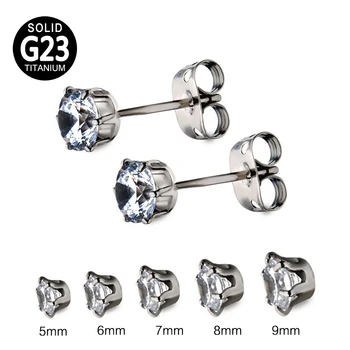 2pcs G23 Titanium Stud Earrings For Women Clear Round CZ Pircing Accesories For Women Elegant Wedding Earrings Fashion Jewelry
2pcs G23 Titanium Stud Earrings For Women Clear Round CZ Pircing Accesories For Women Elegant Wedding Earrings Fashion Jewelry