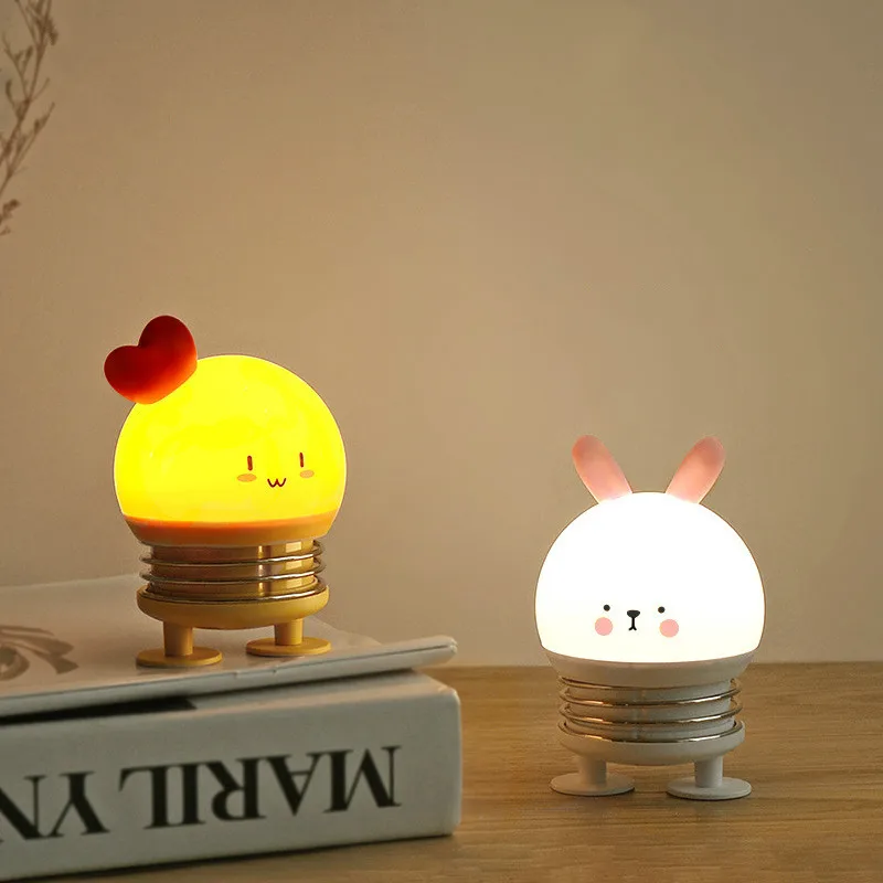 Светодиодная Весенняя Ночная лампа с рисунком курицы/оленя/кролика ночник