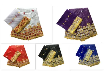 New Arrival White Bazin Riche Getzner Embroidery Gold Thread Purple Nigeria Swiss Voile Lace African Fabric KRL-9686
New Arrival White Bazin Riche Getzner Embroidery Gold Thread Purple Nigeria Swiss Voile Lace African Fabric KRL-9686