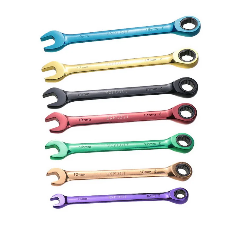 7pcs Color ratchet wrench Multi-function dual-purpose open movable wrench Hand Tools Set 8-19mm
7pcs Color ratchet wrench Multi-function dual-purpose open movable wrench Hand Tools Set 8-19mm