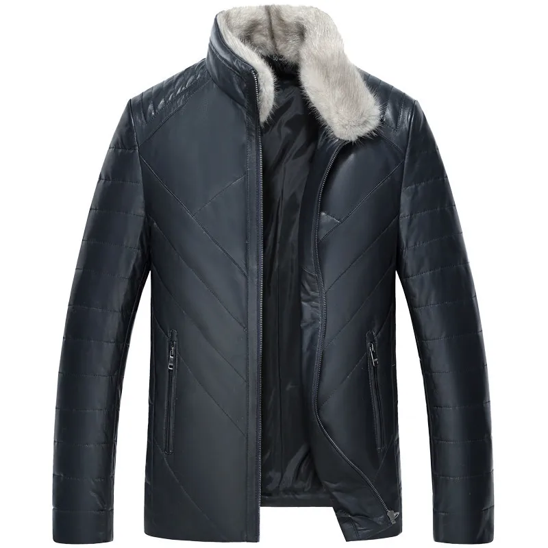 Genuine Leather Jacket Men Winter Jacket Mink Fur Collar Real Sheepskin Men Warm Down Jacket Plus Size Veste Homme 1962 MY1960
Genuine Leather Jacket Men Winter Jacket Mink Fur Collar Real Sheepskin Men Warm Down Jacket Plus Size Veste Homme 1962 MY1960