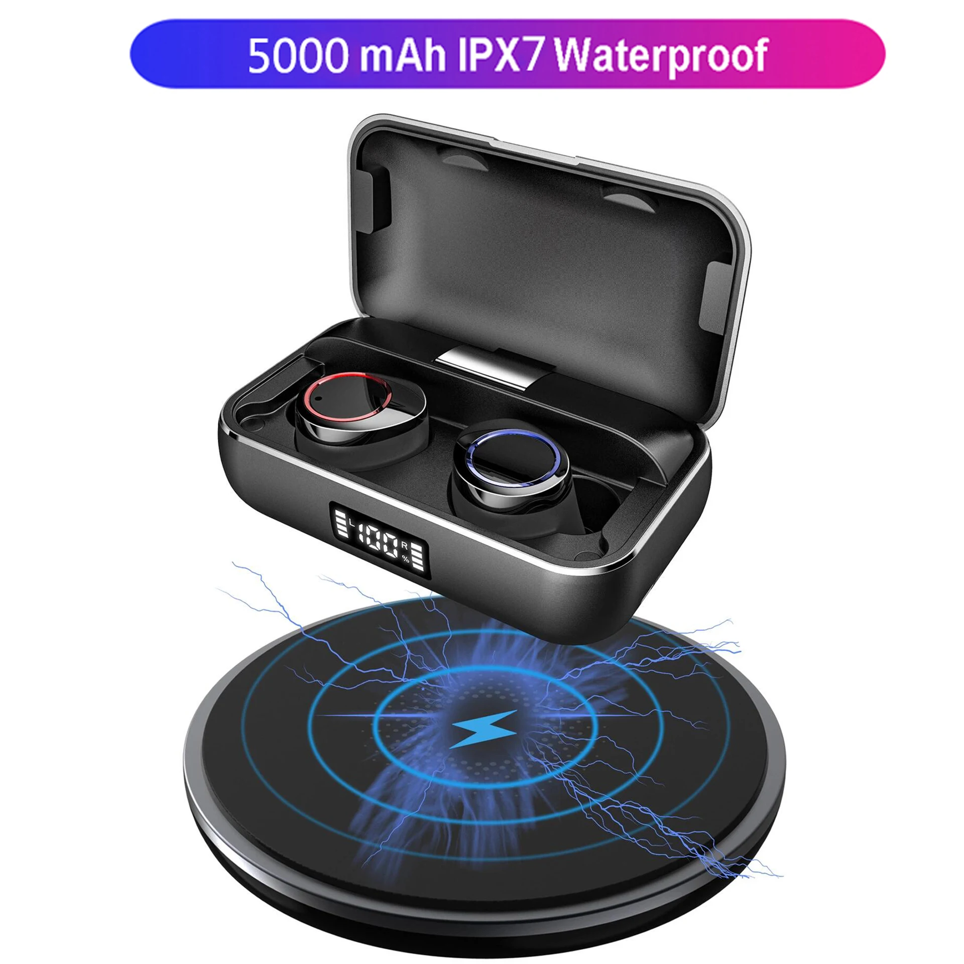 IPX7 Waterproof Bluetooth Earphone V5.0 TWS Headset 5000mAh Capacity Wireless Headphone Wireless Charging For xiaomi huawei
IPX7 Waterproof Bluetooth Earphone V5.0 TWS Headset 5000mAh Capacity Wireless Headphone Wireless Charging For xiaomi huawei