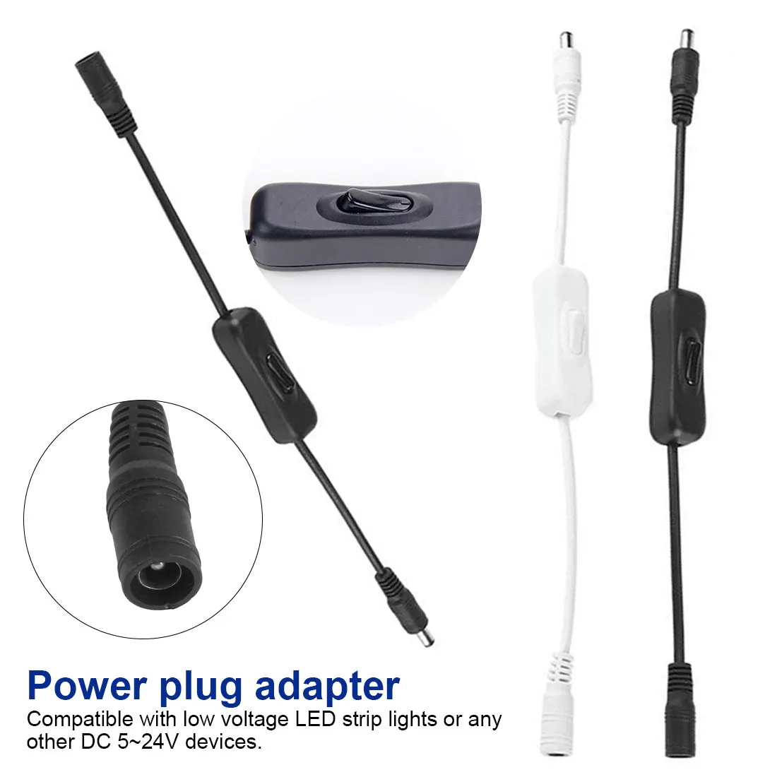 5.5x2.1mm DC Power Plug Connector LED Strip Light Lamp Switch Cable DC 12V Female Male ON/OFF Switch Power Connector Wire
5.5x2.1mm DC Power Plug Connector LED Strip Light Lamp Switch Cable DC 12V Female Male ON/OFF Switch Power Connector Wire