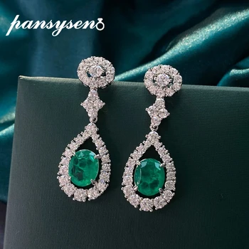 PANSYSEN Solid 925 Sterling Silver Emreald Simulated Moissanite Diamond Drop Dangle Earrings Party Fine Jewelry Wholesale Gifts 
PANSYSEN Solid 925 Sterling Silver Emreald Simulated Moissanite Diamond Drop Dangle Earrings Party Fine Jewelry Wholesale Gifts