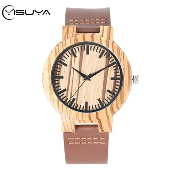 YISUYA Wood Watch Men's Zebrawood Fashion Minimalist Dial Unique Wood Hours Quartz Genuine Leather Wristwatch Clock Male Gifts
YISUYA Wood Watch Men's Zebrawood Fashion Minimalist Dial Unique Wood Hours Quartz Genuine Leather Wristwatch Clock Male Gifts