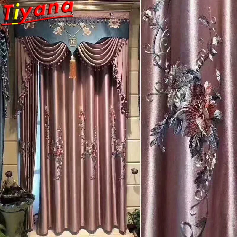 Purple Elegant Flowers Embroidery Curtains for Living Room Classical Silk Texture Window Drapes for Bedroom X-HM611#VT
Purple Elegant Flowers Embroidery Curtains for Living Room Classical Silk Texture Window Drapes for Bedroom X-HM611#VT