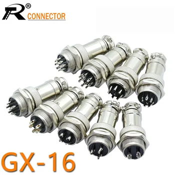 

1Set GX16 XLR 16mm 2 3 4 5 6 7 8 9 10 Pin Female Plug Male Chassis Mount Socket Aviation Connector High Quality