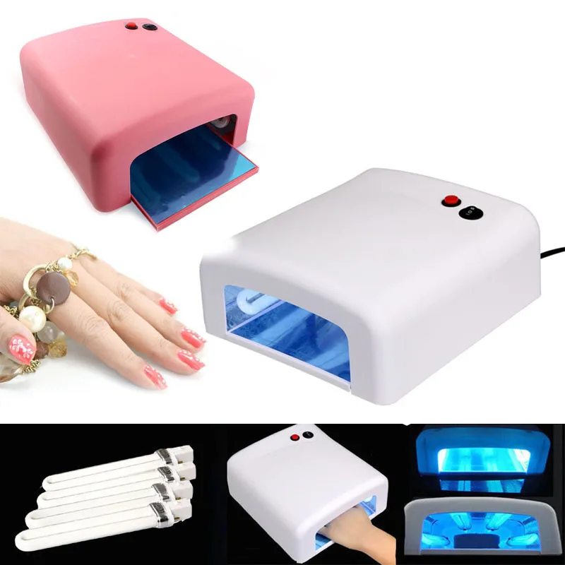 

New Pro Nail Polish Dryer Lamp 36w Led Uv Gel Acrylic Curing Light Spa Kit With 4 Tubes Be Used For Setting Nail Polish EU Plug