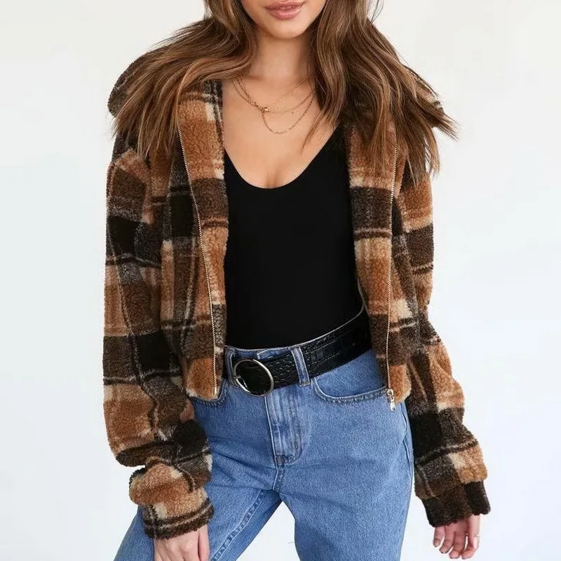Plaid Sherpa Jacket Women Autumn Coat 2019 New Fashion Zipper Placket Female Fall Tops Modern Lady Casual Outwear
Plaid Sherpa Jacket Women Autumn Coat 2019 New Fashion Zipper Placket Female Fall Tops Modern Lady Casual Outwear