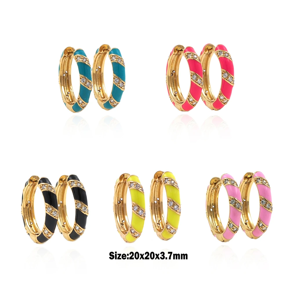 Gold Filled Colorful Enamel Rivet Hoop Earrings Women's Jewelry Earrings Round Huggie Earrings Cubic Zirconia Jewelry Gifts 
Gold Filled Colorful Enamel Rivet Hoop Earrings Women's Jewelry Earrings Round Huggie Earrings Cubic Zirconia Jewelry Gifts