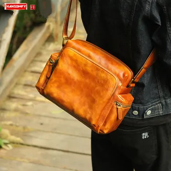 Men Shoulder Messenger Bag Men's Leather Casual Retro Male Small Bag Trend Function Wind Camera Bags The First Layer of Leather
Men Shoulder Messenger Bag Men's Leather Casual Retro Male Small Bag Trend Function Wind Camera Bags The First Layer of Leather