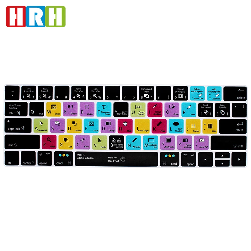HRH Adobe InDesign Function Shortcut Hot key Silicone Keyboard Cover Keypad Skin for Macbook Touch Bar A1706 / A1707/A1989/A2159
HRH Adobe InDesign Function Shortcut Hot key Silicone Keyboard Cover Keypad Skin for Macbook Touch Bar A1706 / A1707/A1989/A2159