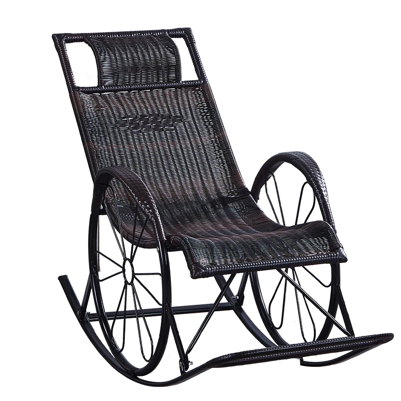 Retro Creative Rocking Chair Household Balcony Garden Lounge Chair Leisure Rattan Outdoor Chair with Footrest Adult Nap Seat 
Retro Creative Rocking Chair Household Balcony Garden Lounge Chair Leisure Rattan Outdoor Chair with Footrest Adult Nap Seat