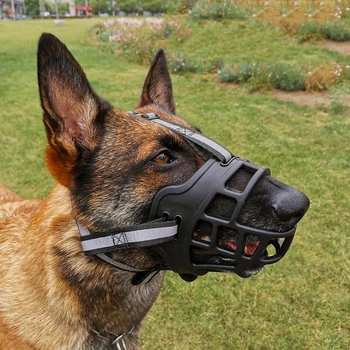 

Adjustable Muzzle for Dogs Mouth Cover Cage Dog Muzzle Anti-Bite Bark Chew Muzzle for Medium Large Dog Labrador Training Product