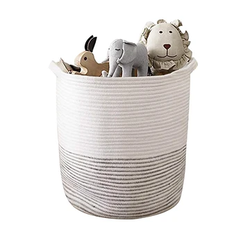 New Laundry Basket Dirty Clothes Storage Basket Round Shape Cotton Rope Woven Toys Sundries Storage Bag
New Laundry Basket Dirty Clothes Storage Basket Round Shape Cotton Rope Woven Toys Sundries Storage Bag