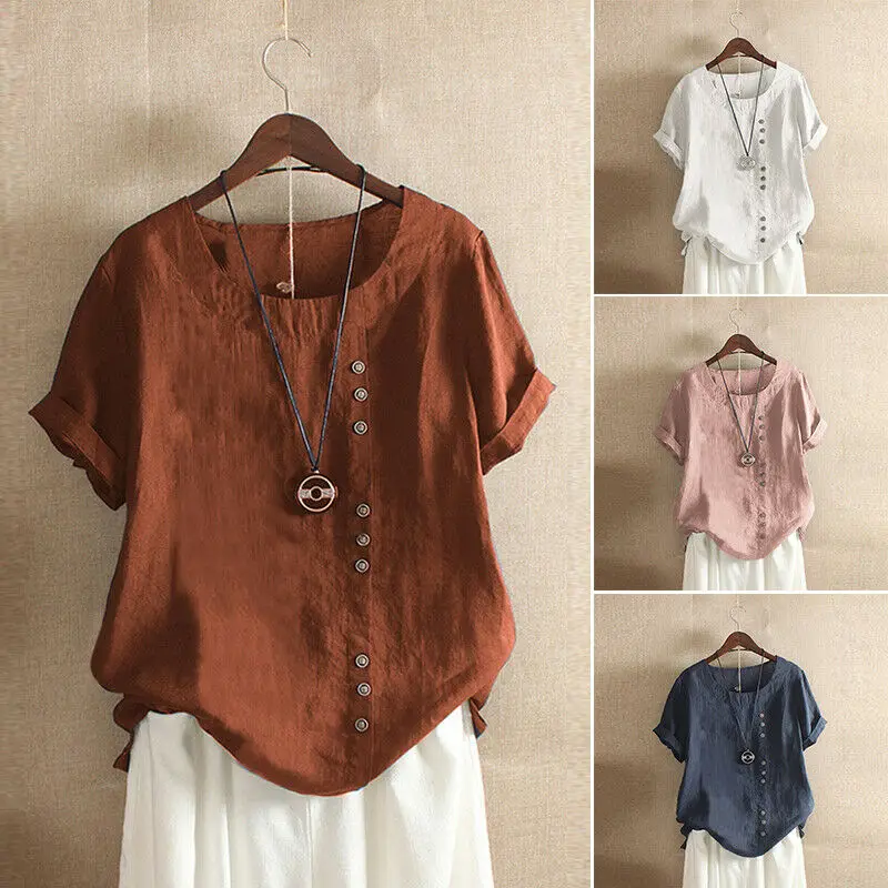 2020 Gothic Summer Women Cotton Linen Baggy Blouse Short Sleeve Loose Elegant Ladies Linen Blouse Shirt Mujer Blusa Plus Size
2020 Gothic Summer Women Cotton Linen Baggy Blouse Short Sleeve Loose Elegant Ladies Linen Blouse Shirt Mujer Blusa Plus Size