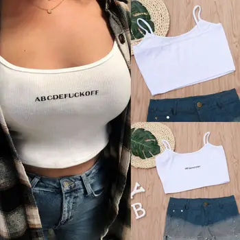 arrival Sexy Women Ladies White Sleeveless Strappy Knitted Tank Top Vest Summer Letters Print Short Crop Tops
arrival Sexy Women Ladies White Sleeveless Strappy Knitted Tank Top Vest Summer Letters Print Short Crop Tops