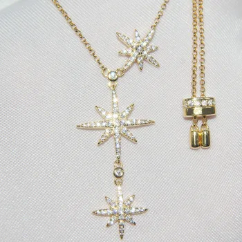 Luxury Brand 925 Sterling Silver Yellow Gold Color Black Pink 3 Meteorites Stars Pendants Adjustable Necklace for Women Jewelry
Luxury Brand 925 Sterling Silver Yellow Gold Color Black Pink 3 Meteorites Stars Pendants Adjustable Necklace for Women Jewelry