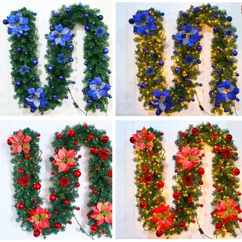 2.7m Fairy Flower Christmas Wreath Garland Ornament for Christmas Decoration DIY Fake Pine Tree Vine Xmas New Year 's Garland 
2.7m Fairy Flower Christmas Wreath Garland Ornament for Christmas Decoration DIY Fake Pine Tree Vine Xmas New Year 's Garland