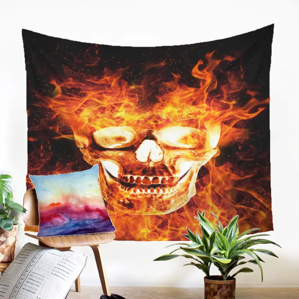 Individuality Wall Carpet Fabic Home Textiles Scary Burning Skull Pattern Throw Rug Beauteous Macrame Panel For Living Room
Individuality Wall Carpet Fabic Home Textiles Scary Burning Skull Pattern Throw Rug Beauteous Macrame Panel For Living Room