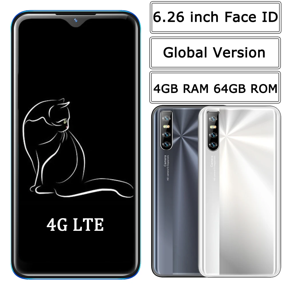 Смартфон S9 4G LTE на Android четыре ядра экран 6 26 дюйма 4 Гб + 64 ГБ | Мобильные телефоны и