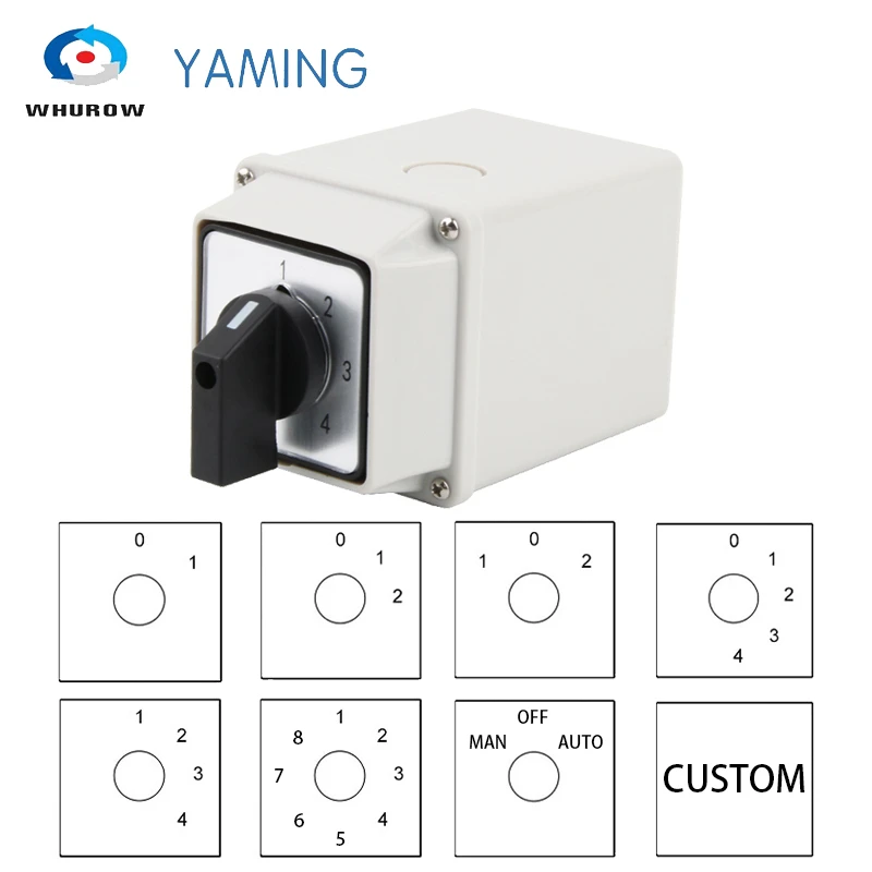 20A Universal Conversion Selector With Box LW26-20/4 Four Poles Rotation Selection Waterproof Control Circuit Cam Switch
20A Universal Conversion Selector With Box LW26-20/4 Four Poles Rotation Selection Waterproof Control Circuit Cam Switch