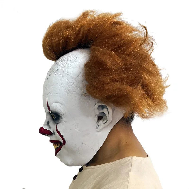 

Joker Pennywise Mask Stephen King It Chapter Two 2 Horror Cosplay Latex Masks Helmet Clown Halloween Party Costume Prop 03#