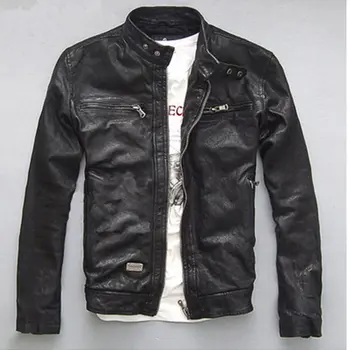 Spring Autumn Men's Genuine Leather Jacket Short Slim Motocycle Jackets For Men Outerwear jaqueta de couro MF030
Spring Autumn Men's Genuine Leather Jacket Short Slim Motocycle Jackets For Men Outerwear jaqueta de couro MF030