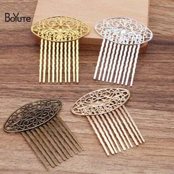 BoYuTe (10 Pieces/Lot) 50.5*62MM Metal Brass Filigree Flower Hair Comb 10 Teeth Diy Hair Jewelry Handmade Materials
BoYuTe (10 Pieces/Lot) 50.5*62MM Metal Brass Filigree Flower Hair Comb 10 Teeth Diy Hair Jewelry Handmade Materials
