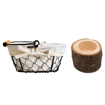 Vintage Wooden Tree Branch Candle Holder Wood Tea Light with Iron Art Wire Sundries Storage Basket
Vintage Wooden Tree Branch Candle Holder Wood Tea Light with Iron Art Wire Sundries Storage Basket