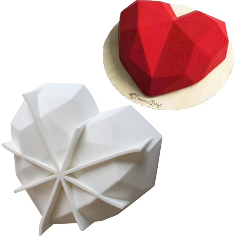 3D Diamond Love Heart Shape Mold Food Grade Silicone Mold for DIY Baking Sponge Mousse Dessert Cake Moulds Cake Decorating Tools
3D Diamond Love Heart Shape Mold Food Grade Silicone Mold for DIY Baking Sponge Mousse Dessert Cake Moulds Cake Decorating Tools